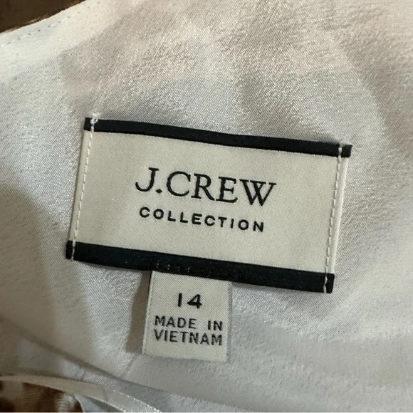 NWT J. Crew Collection Leopard Print One-Shoulder Ruffle Hem Midi A-Line Dress - Picture 10 of 17